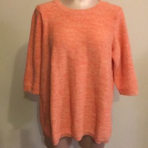 Crofts&Barrow Woman’s Orange/Cream Sweater Sz 1X